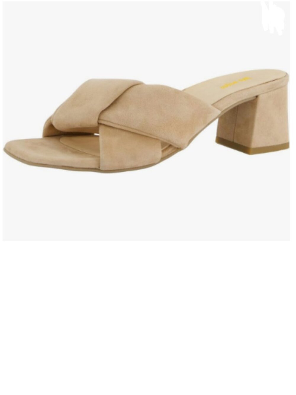 Wo Wagas Khaki Open Square Toe Knots Slides Sandals Slip On Block Heel Mules